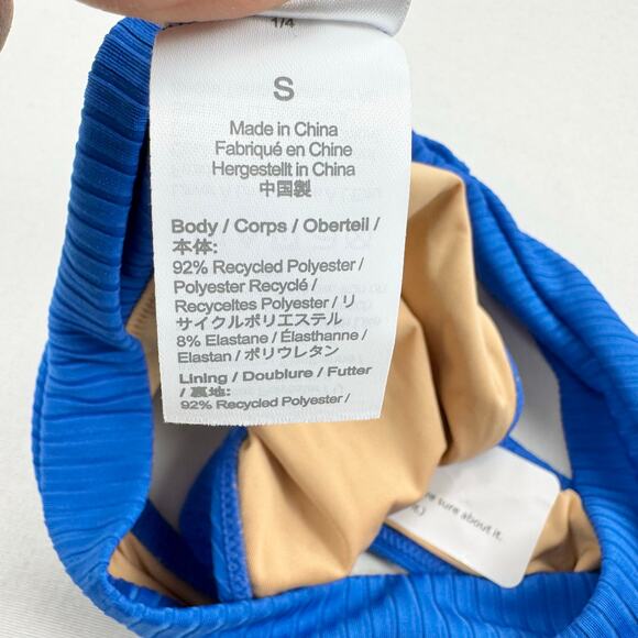 J Crew Women's Wide Rib High Cut Crossover Cheeky Bikini Bottom Small Blue - Picture 7 of 9